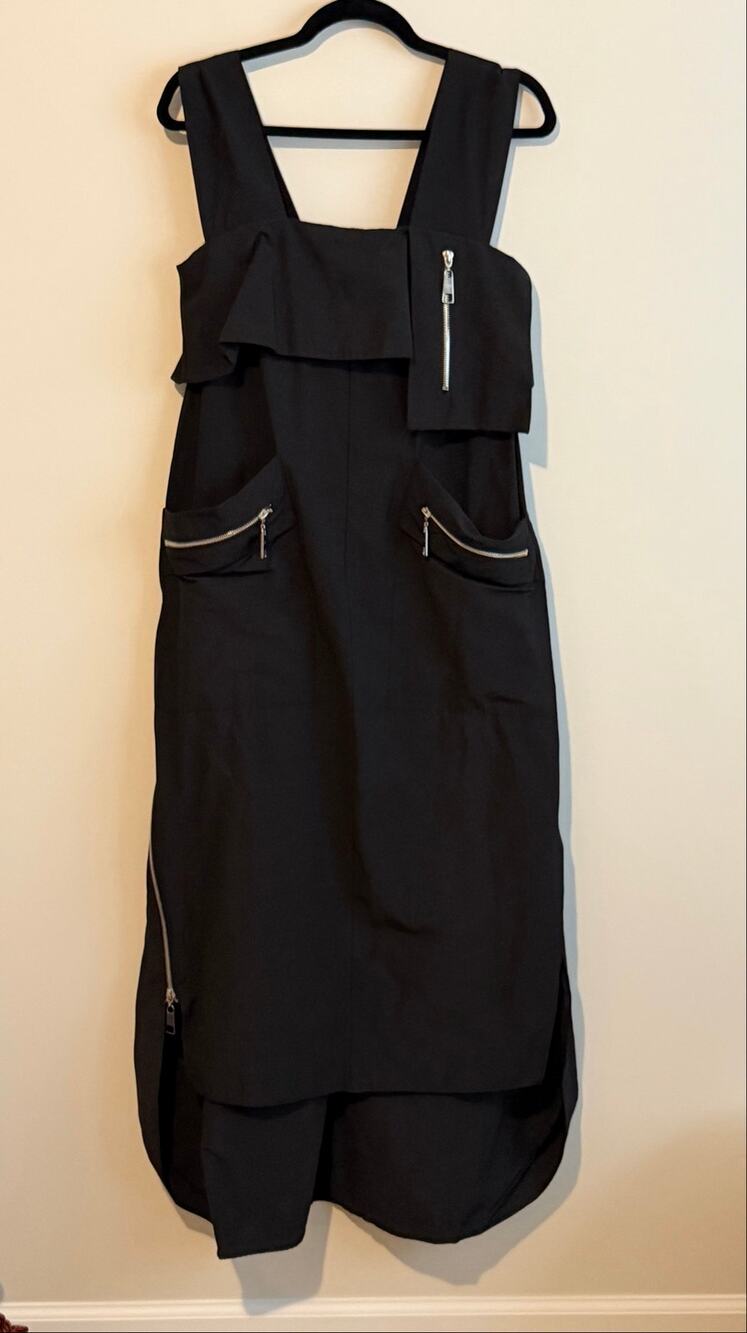 H-4 London Black Utility Avant-Garde Goth Dress Size 36 / US Small